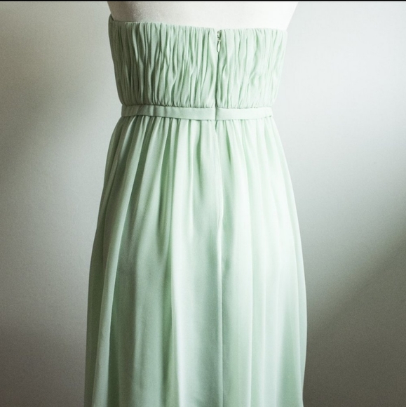 Donna Morgan pale green 'Lindsey' bridesmaid / cocktail strapless chiffon dress - Picture 2 of 7